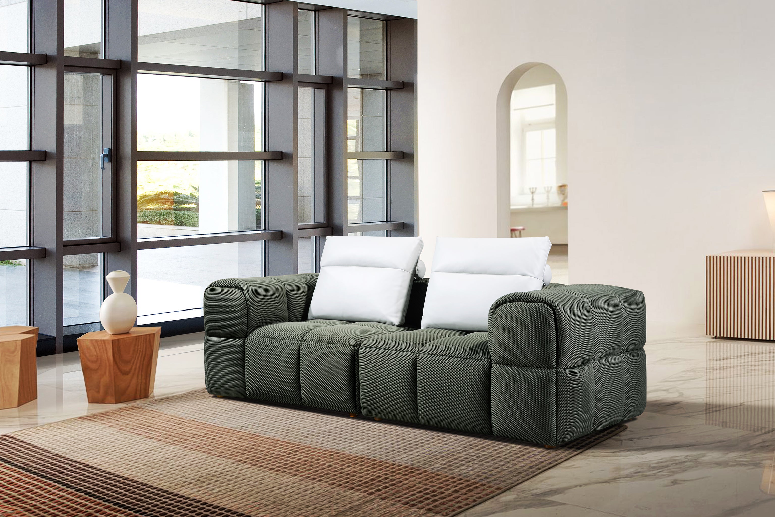 LEONDA 3 Seater Sofa in Fabric by Castilla