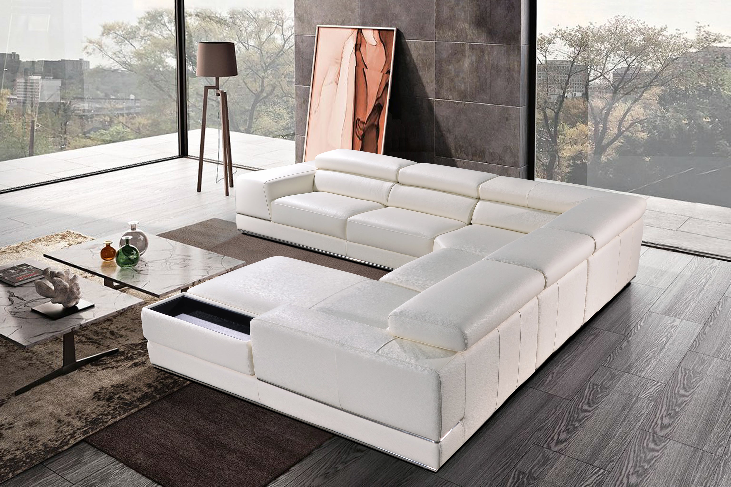 GIOVANNI Sectional Slider Sofa in Leather by Castilla