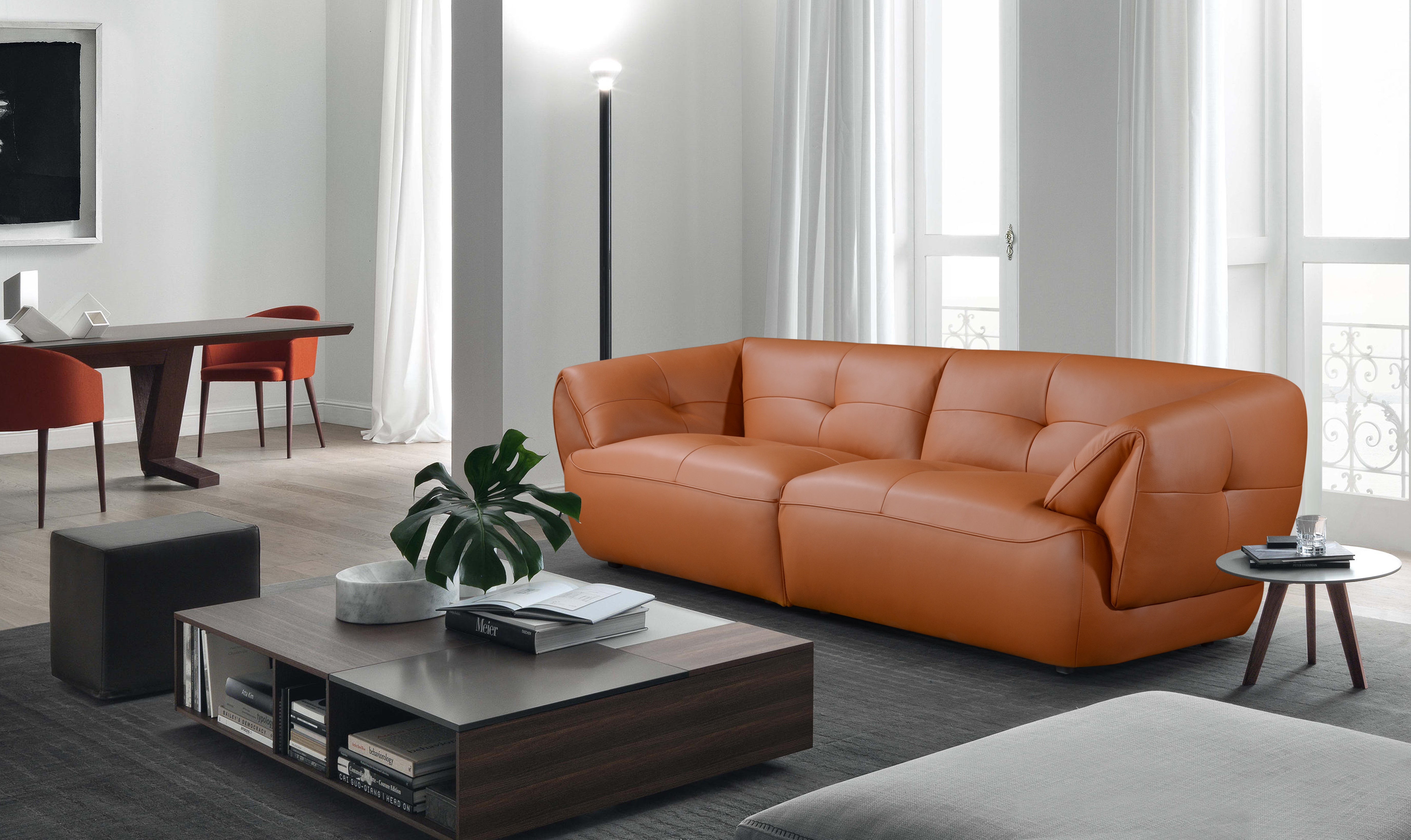 GREGORI 3.5 Seater Sofa in Leather by Castilla